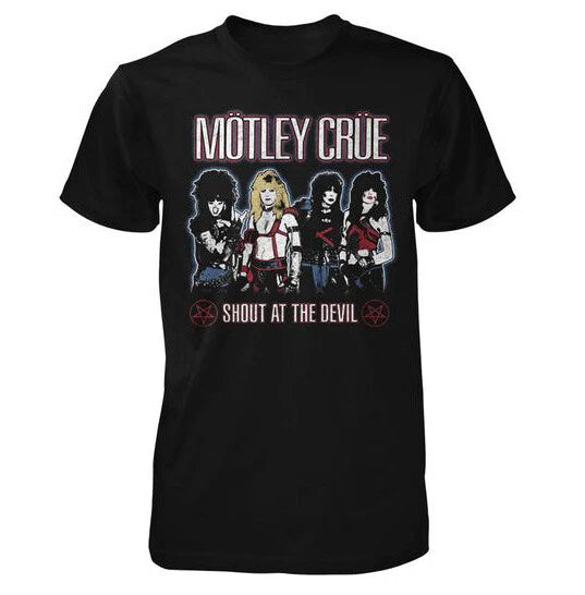 Motley Crue Shout At The Devil Black Shirt S-XXL Officil Metal Rock Band T-shirt