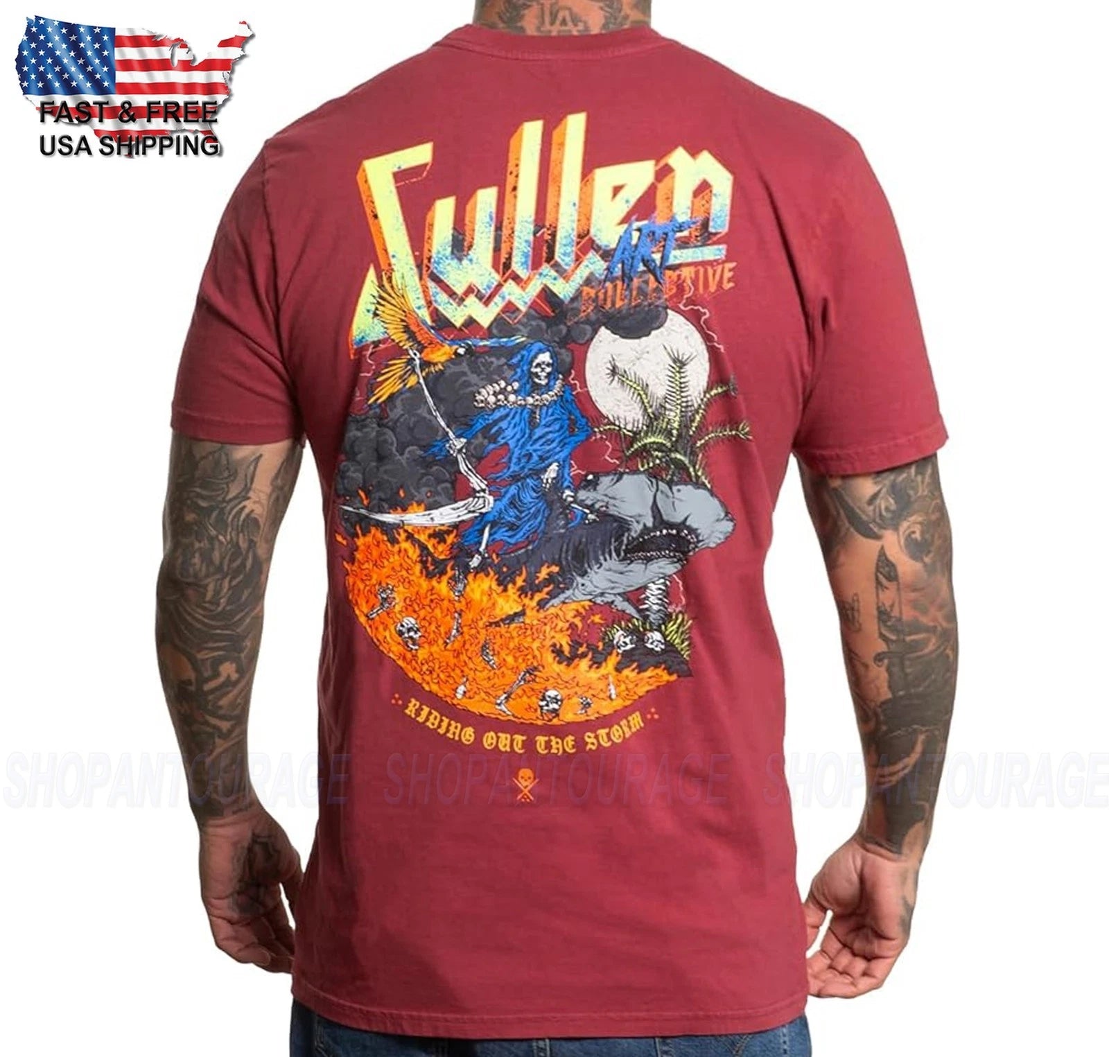 Sullen Art Collective Storm Premium Motorcyclists SCM6624 Short Sleeve T-Shirt