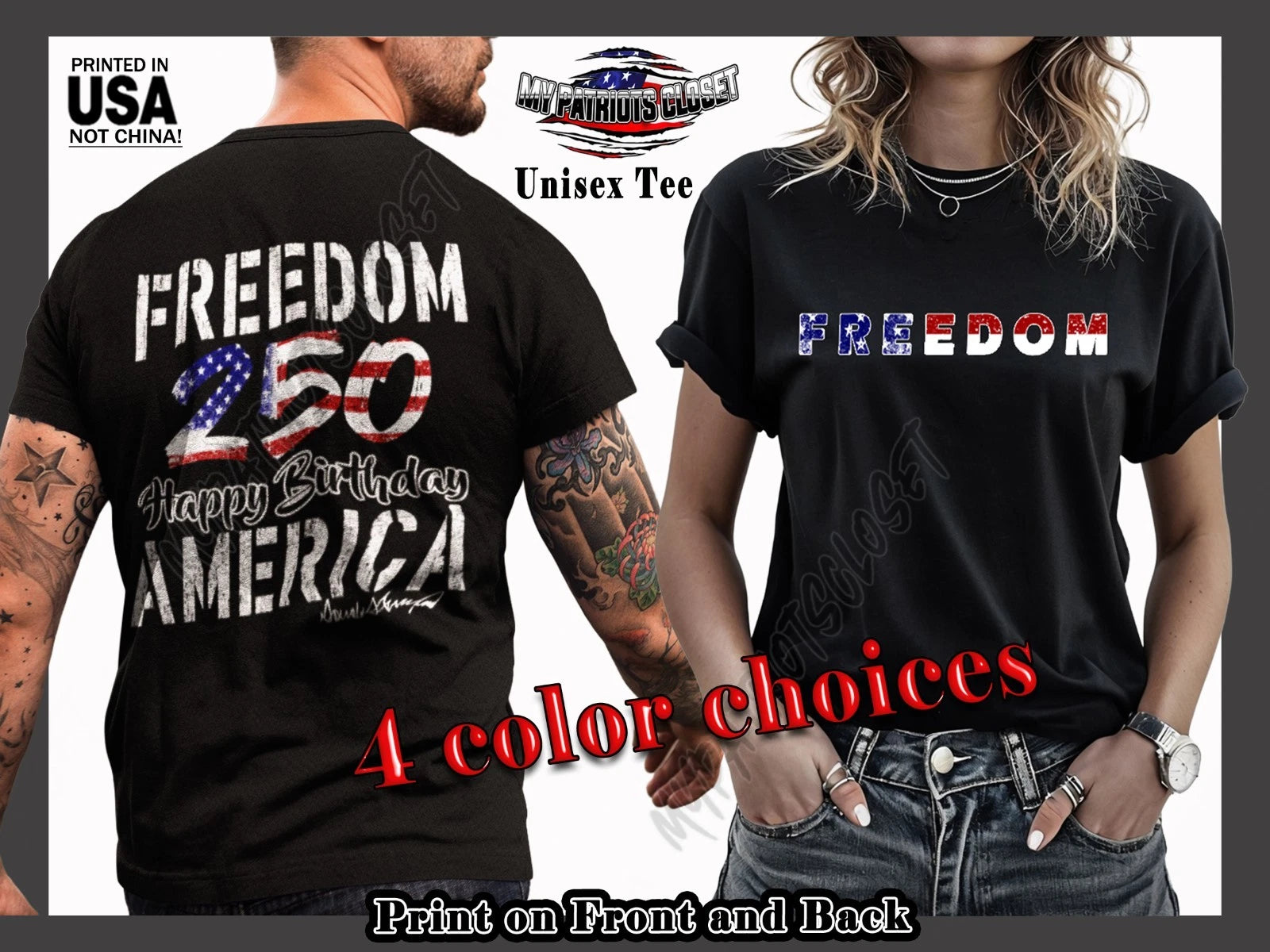 FREEDOM 250 Happy Birthday America! Mens, Womens July 4 1776 - 2026 shirt