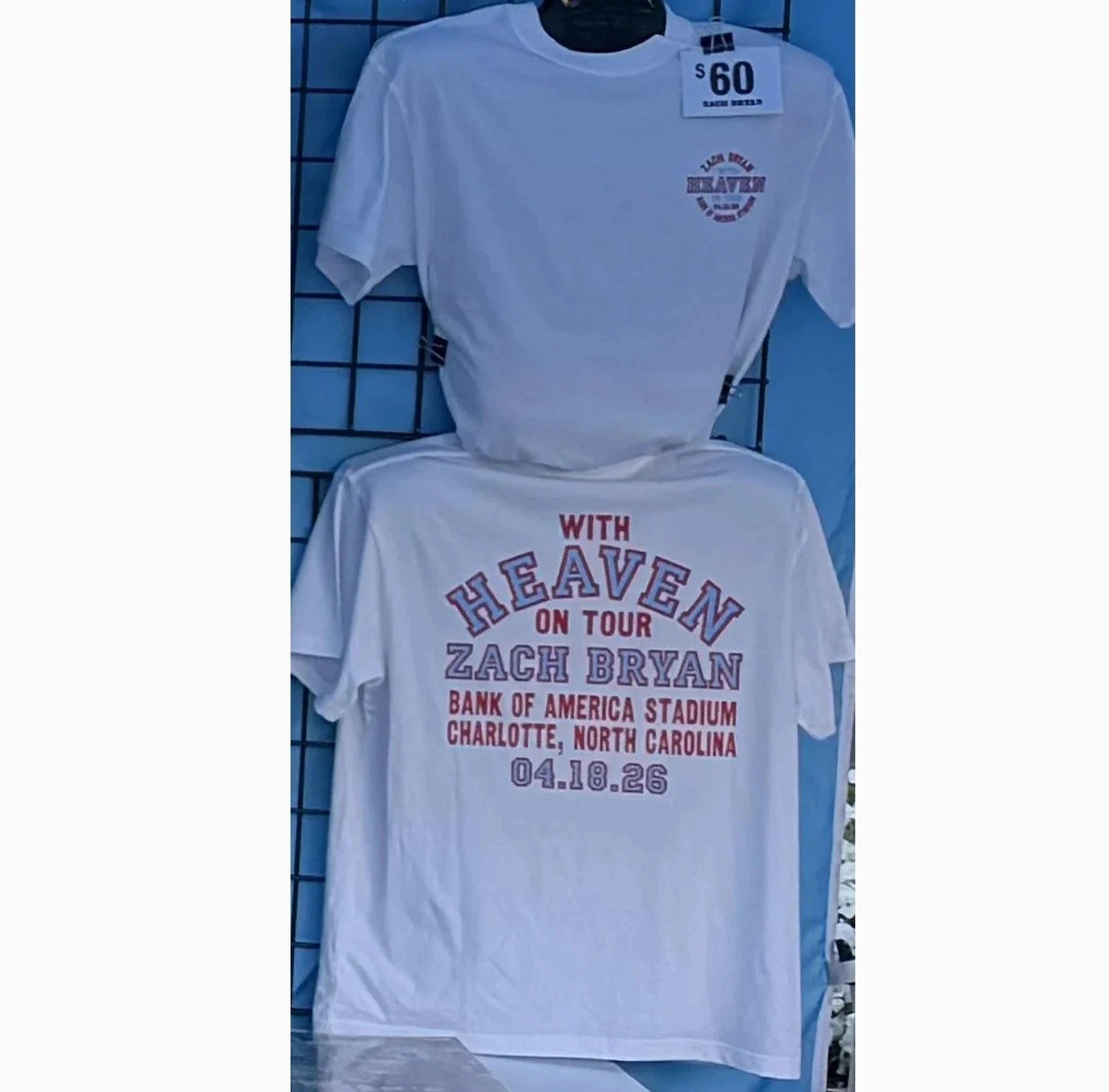 Zach Bryan With Heaven On Tour Charlotte, NC Apr 18, 2026 T-Shirt Repri FASTSHIP
