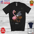 Custom Name Flamingo Playing Piano; Humorous Musician Musical Instruments Shirt