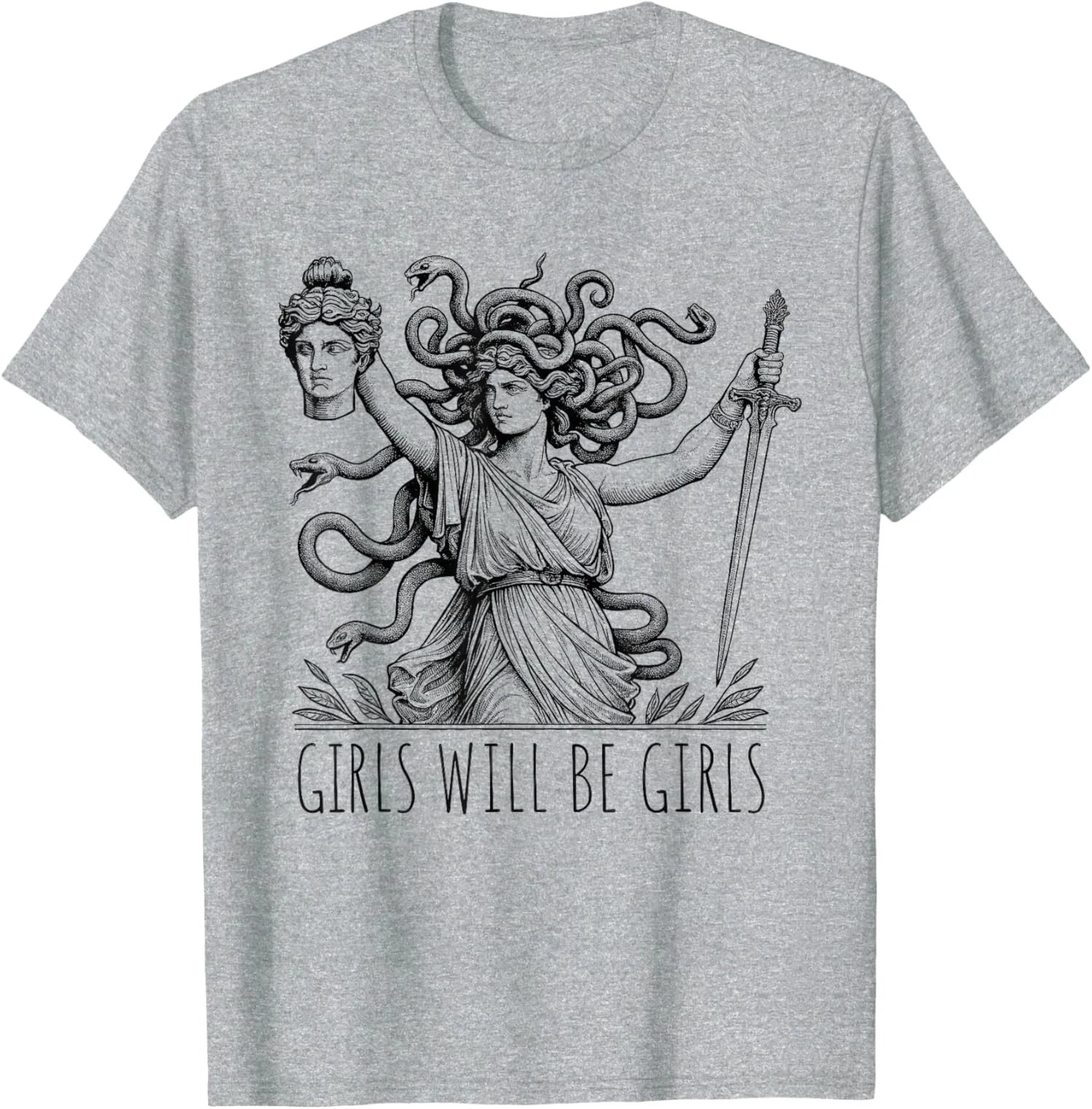 Retro Vintage Girl Will Be Girls Medusa Feminist Unisex T-Shirt