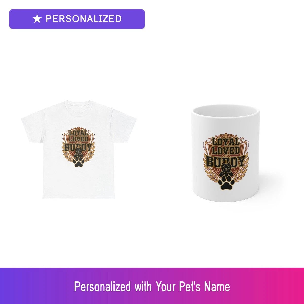 Custom Pitbull Pit Bull Pet Lover Gift Set Shirt Mug Personalized Name Bundle