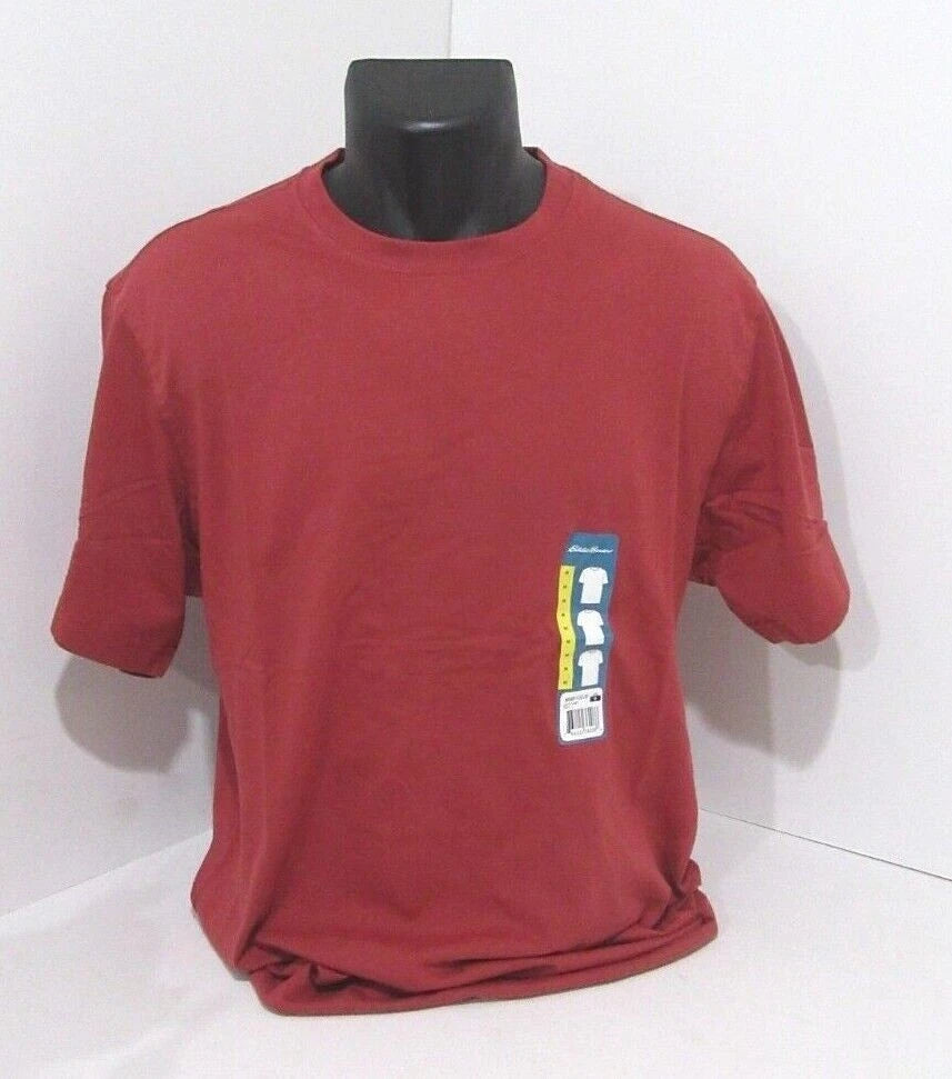 Choose Size Eddie Bauer Men's Red Soft Cotton Blend Crew Neck Tee