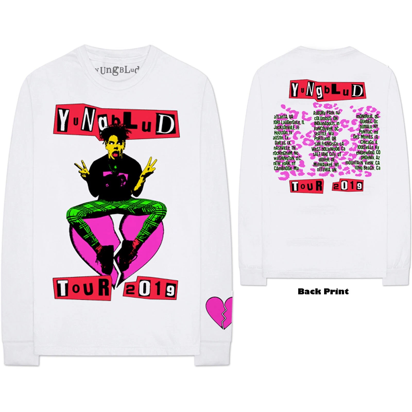 Yungblud Unisex Long Sleeve T-Shirt: Tour (Back & Sleeve Print)