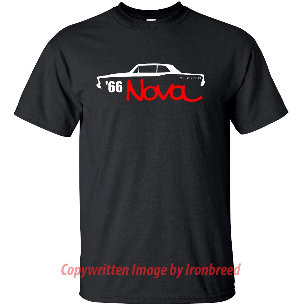 1966 CHEVY II 66 NOVA SS post T-Shirt Muscle Super Sport Car Silhouette