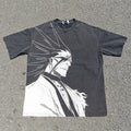 Bleach Kenpachi Zaraki Heavyweight T-Shirt Oversized Vintage Washed 330GSM Tee
