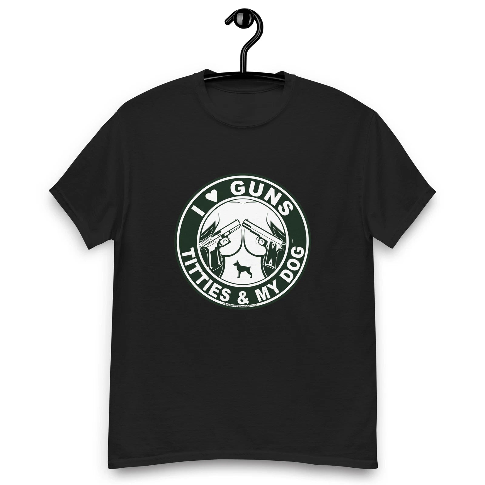 I Love Guns & Titties Dog Shirt - Funny Tee, Cotton Classic