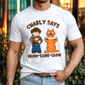 Charly Says Meow-Rawr-Eaow T-Shirt Retro British Cat Quote Funny Nostalgic Top