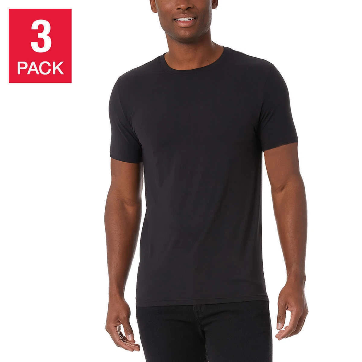 32 Degrees Men's Cool Tee,CREW NECK  3-pack Black  S,M,L & White  S  NWT