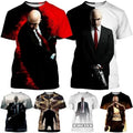 Game Hitman Harajuku StreetWear 3D Print Women Men Short Sleeve T-shirt Tops