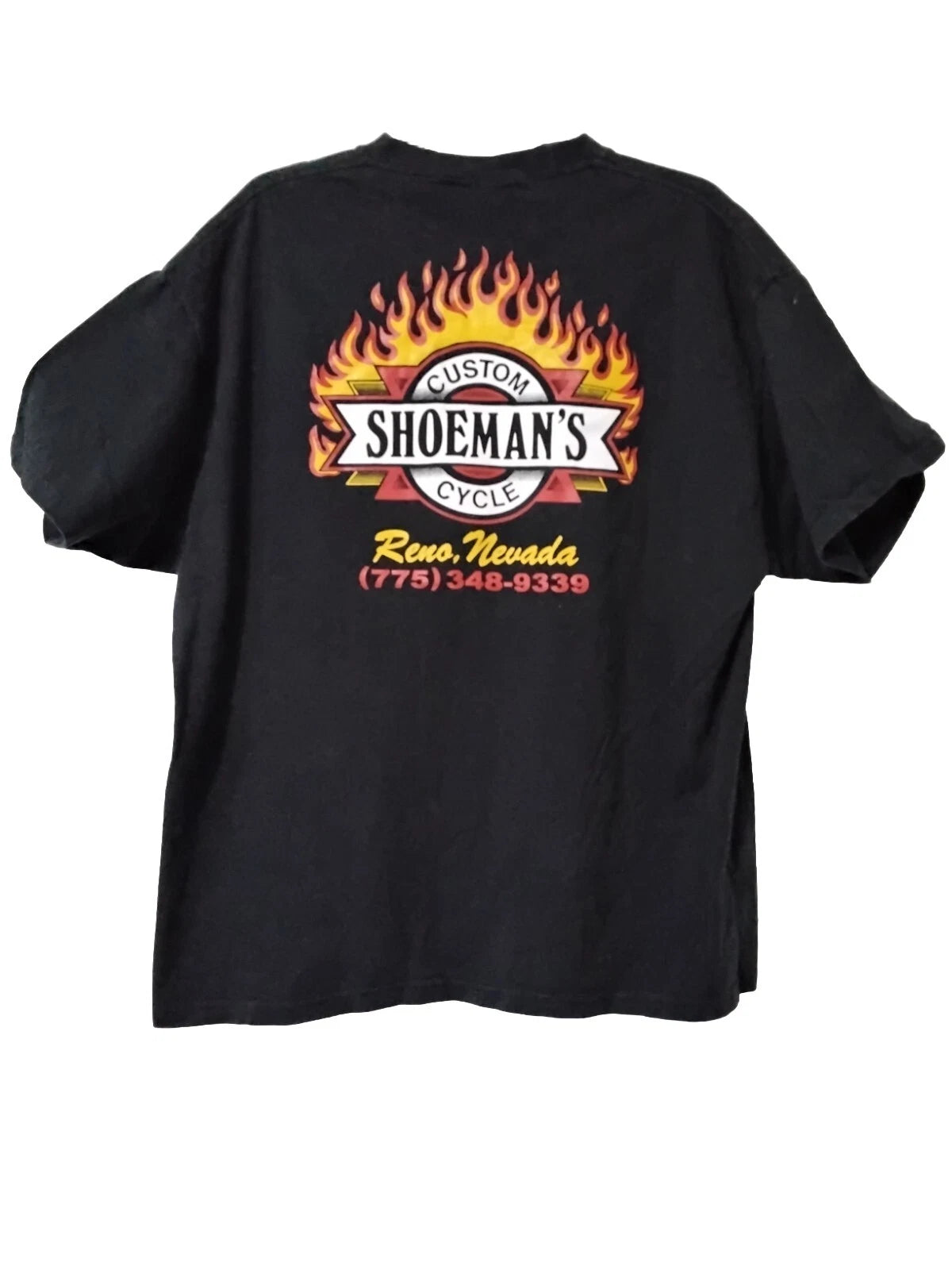 Christmas Biker Gift Shoeman's Custom Cycle Reno NV  Size XL  Tee Shirt Cotton