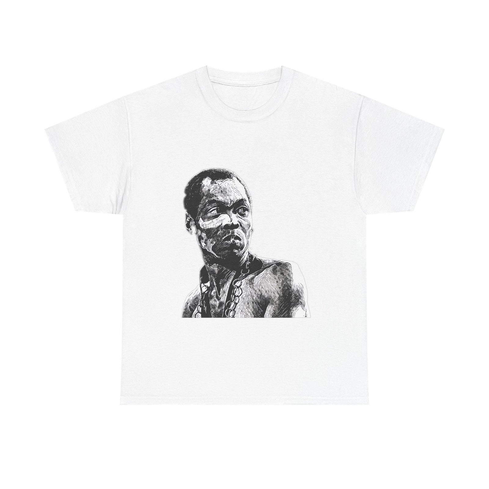 Fela Kuti Black White Art Graphic Print Unisex Short Sleeve Crew Cotton T-Shirt