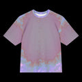 Oversized psychedelic faded clouds cyber sigil stars cotton t-shirt