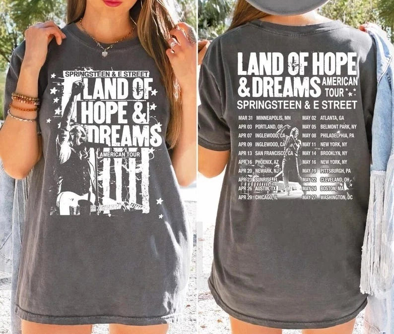 Hot!! Bruce Springsteen And E Street Band Land of Hope and Dreams Tour 2026 T Sh