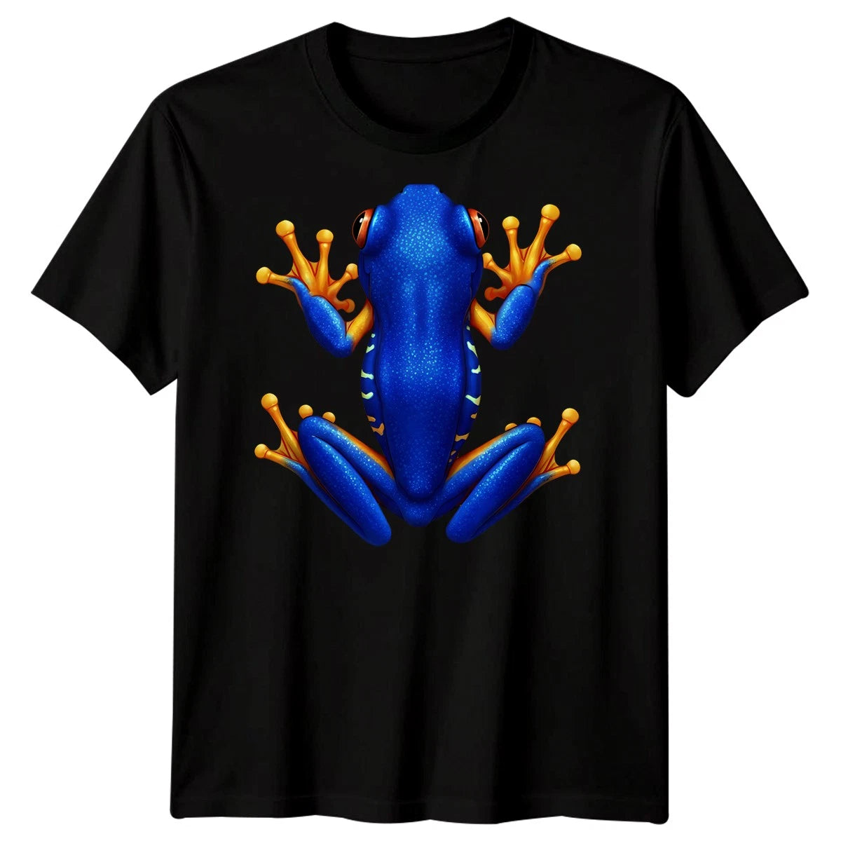 Blue Frog Amphibian Animals Mens T-Shirt Wildlife Graphic Tee