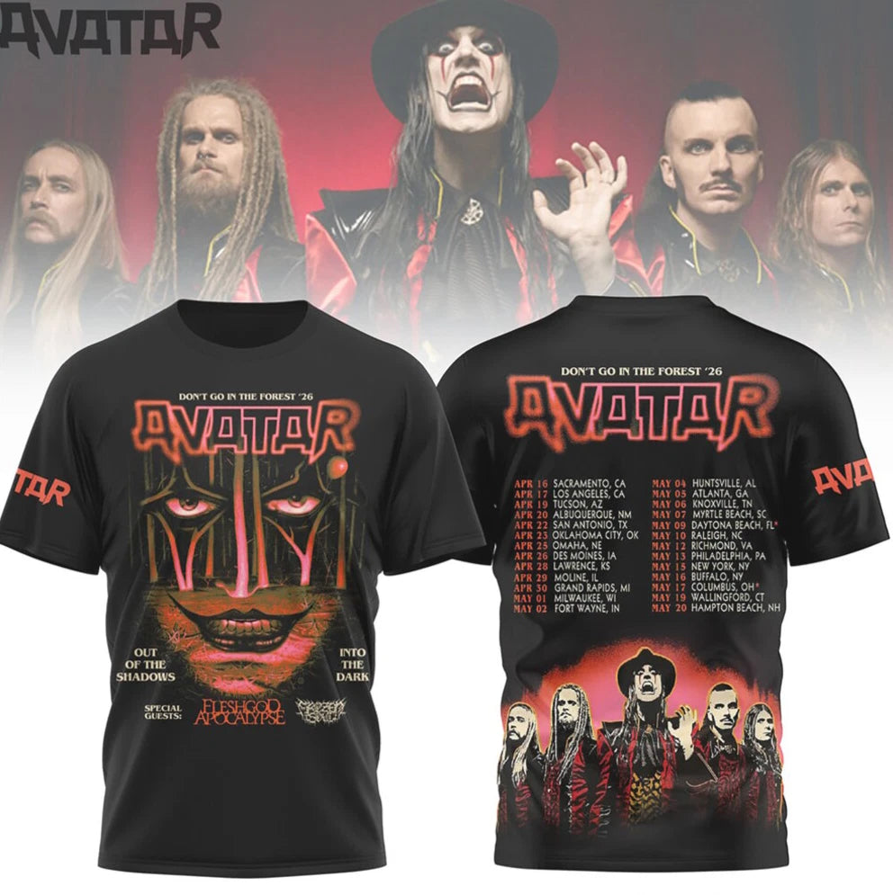 Avatar Band With Guest Don’t Go In The Forest Tour 2026 3D T-shirt S to5XL2F1915