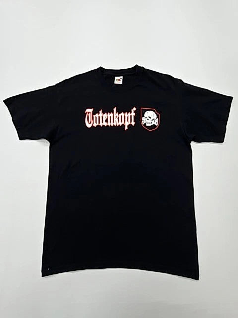 Fruit of the Loom Men Black Graphic Print T-Shirt Size M Regular