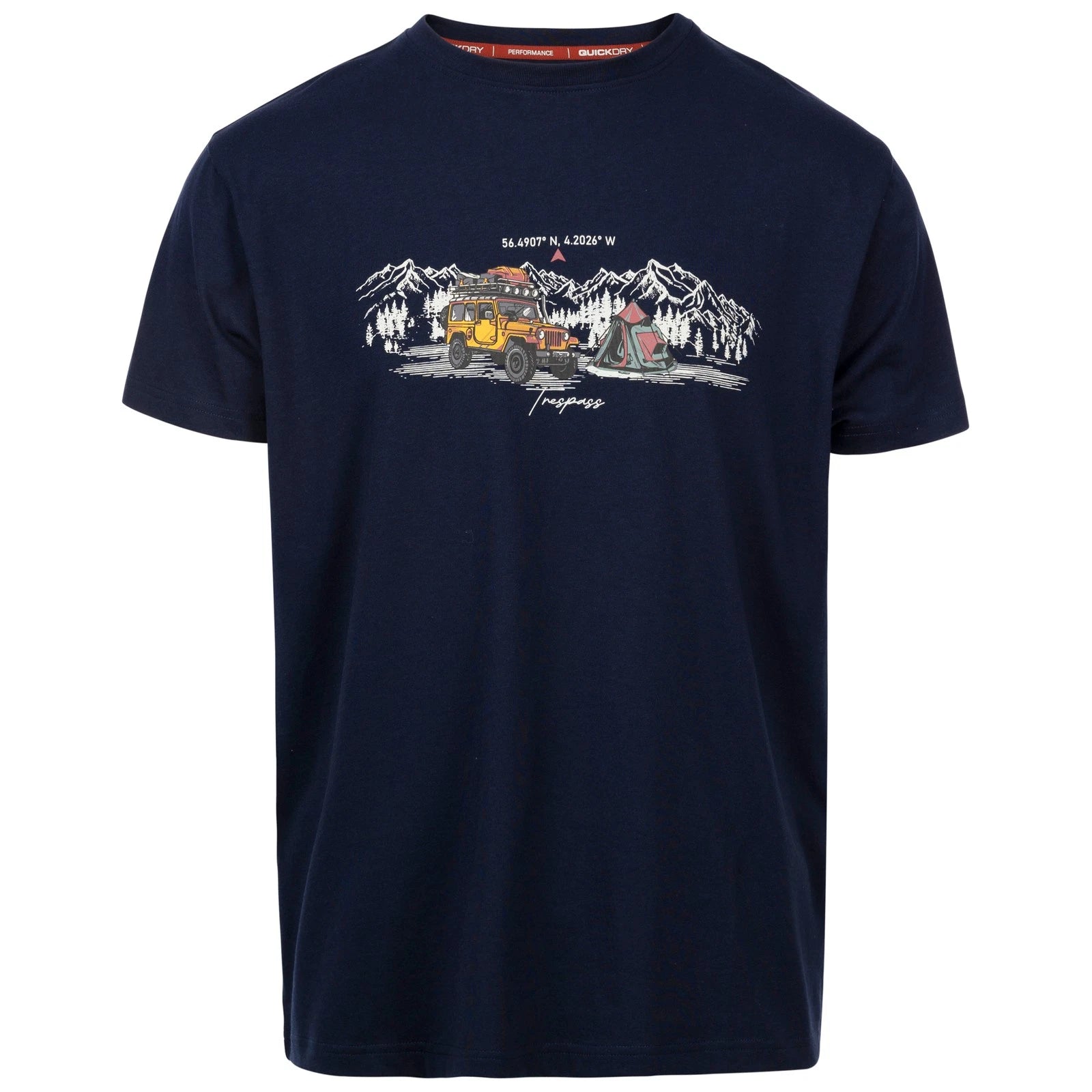 Trespass Mens Casual T-Shirt Horton - Woven Top with Printed Detail
