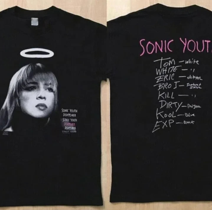 Sonic Youth Disappearer Traci Lords Tour 1991 Rock Band 2 Sided T-Shirt