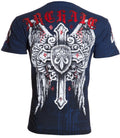 Archaic by Affliction Men's T-Shirt Phenomenon Wings Cross Biker