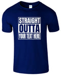 Personalized Straight Outta Custom Text Men's T Shirt Funny USA New Gift Tee