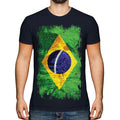 BRAZIL GRUNGE FLAG MENS T-SHIRT TEE TOP BRASIL FOOTBALL BRAZILIAN GIFT SHIRT