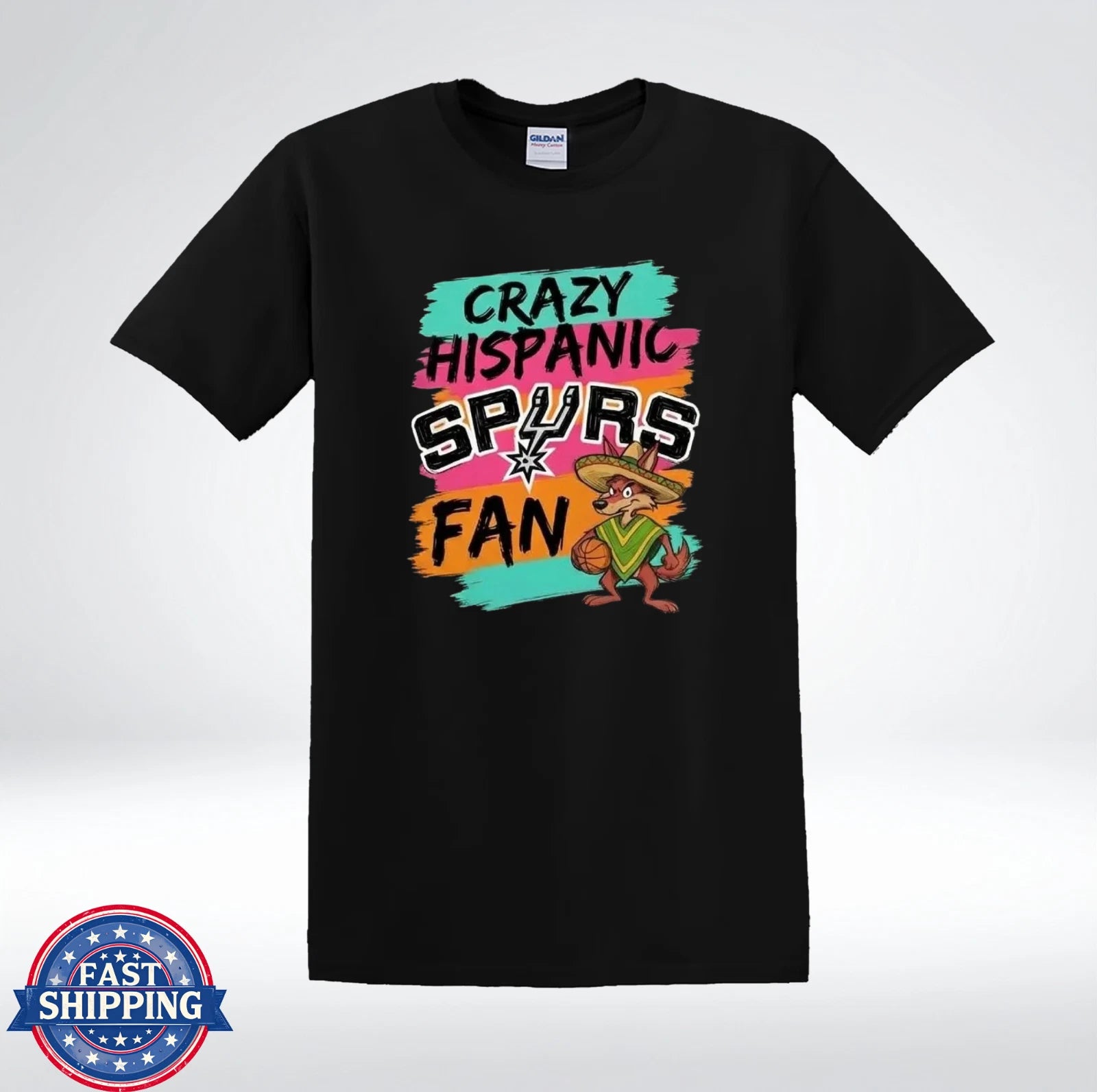 Crazy Spurs Fan Shirt Hispanic Pride Basketball Fiesta Style T-Shirt