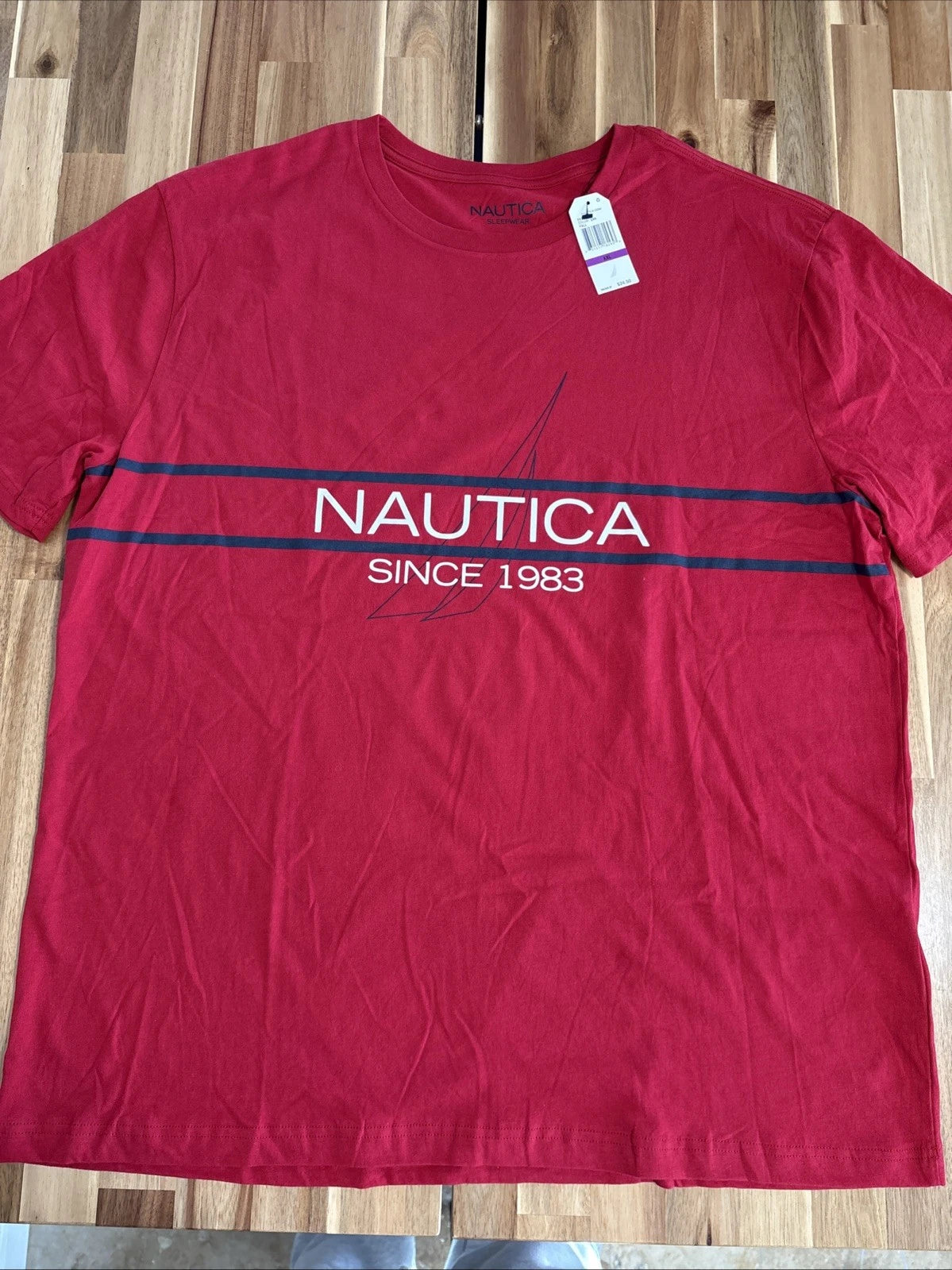 Nautica Men's Short Sleeve Crew Neck Soft Sleep Tee  NWT XXL 100% Cotton