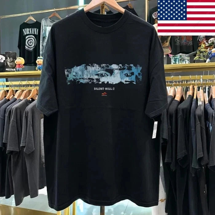 HOT Silent Hill 2 Vintage Tee – Rare Black Horror Game T-Shirt for Collectors