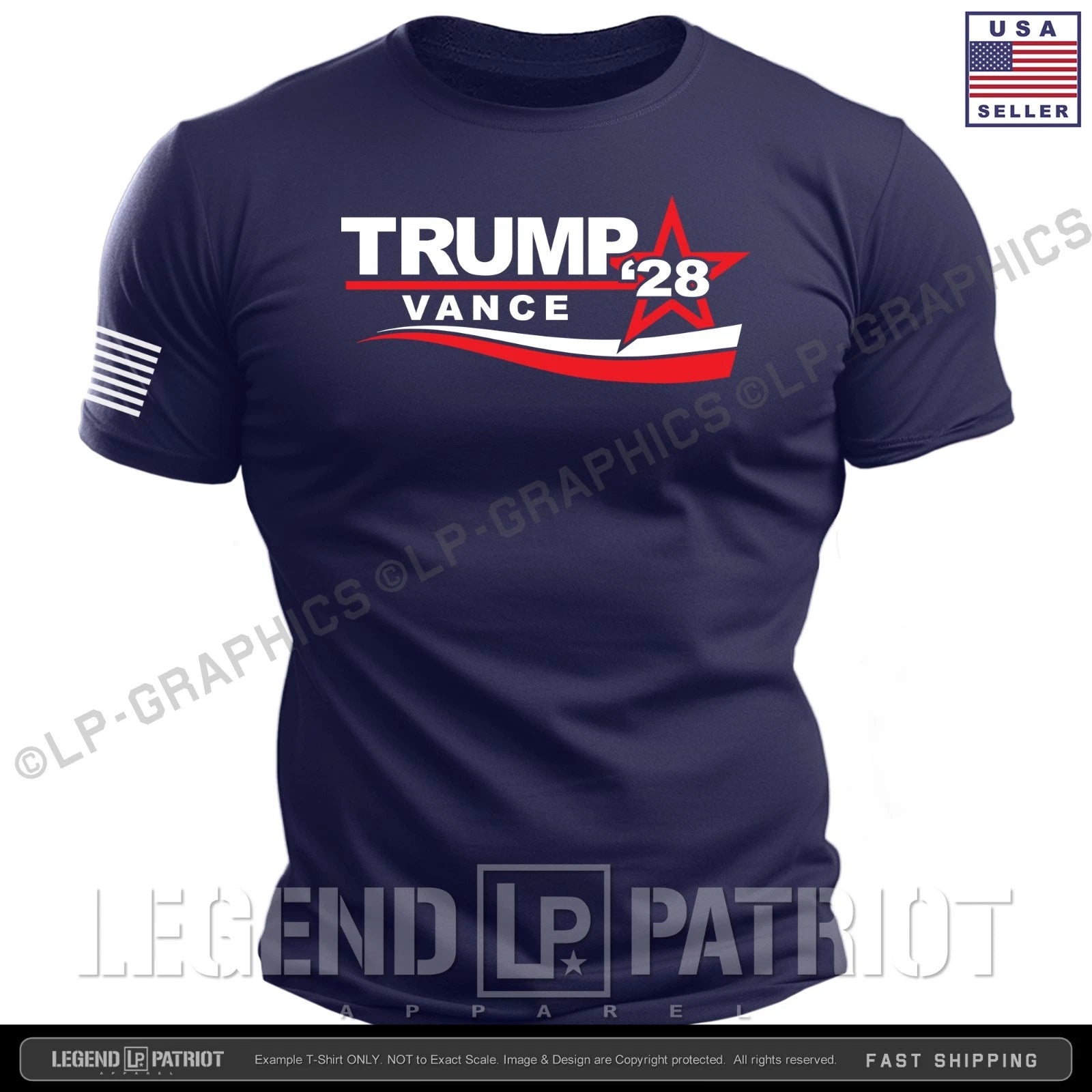TRUMP VANCE 2028 T-Shirt patriotic campaign election maga usa men tee S-2XL