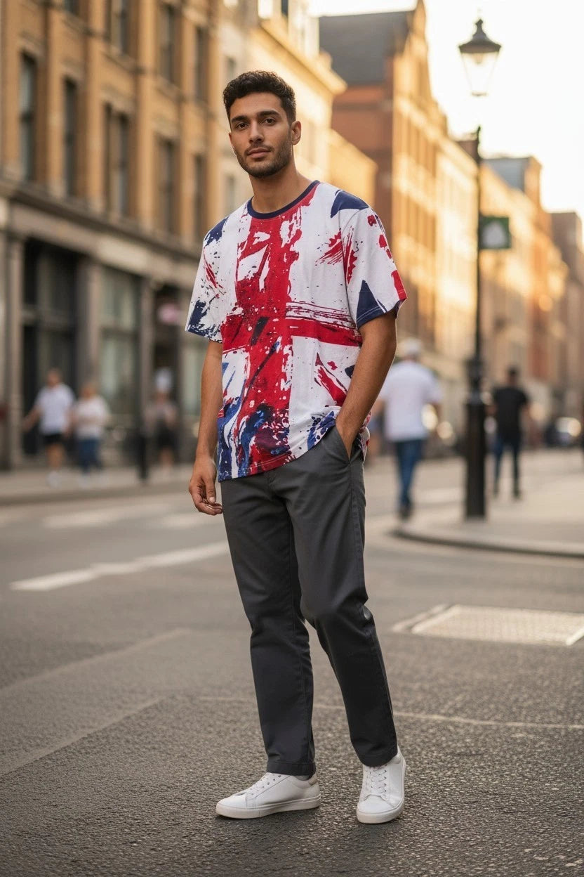 London England Unisex T-Shirt Union Jack Jubilee AOP Tee Britain Gift Souvenir