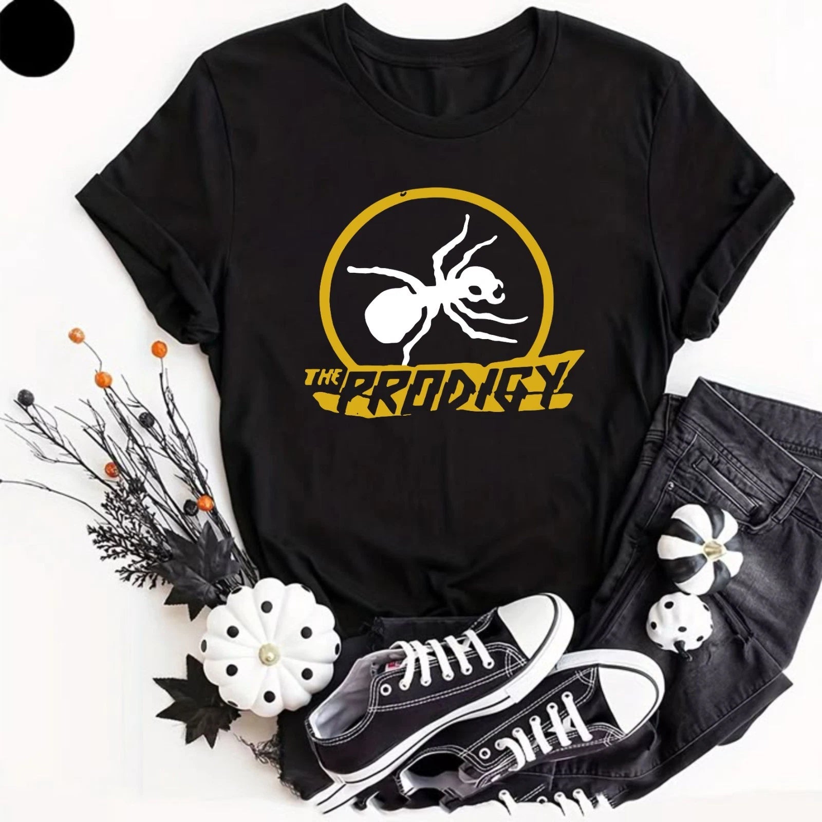 The Prodigy Spider Short Sleeve T-Shirt Novelty Rock Punk Rave Shirt Adult Top