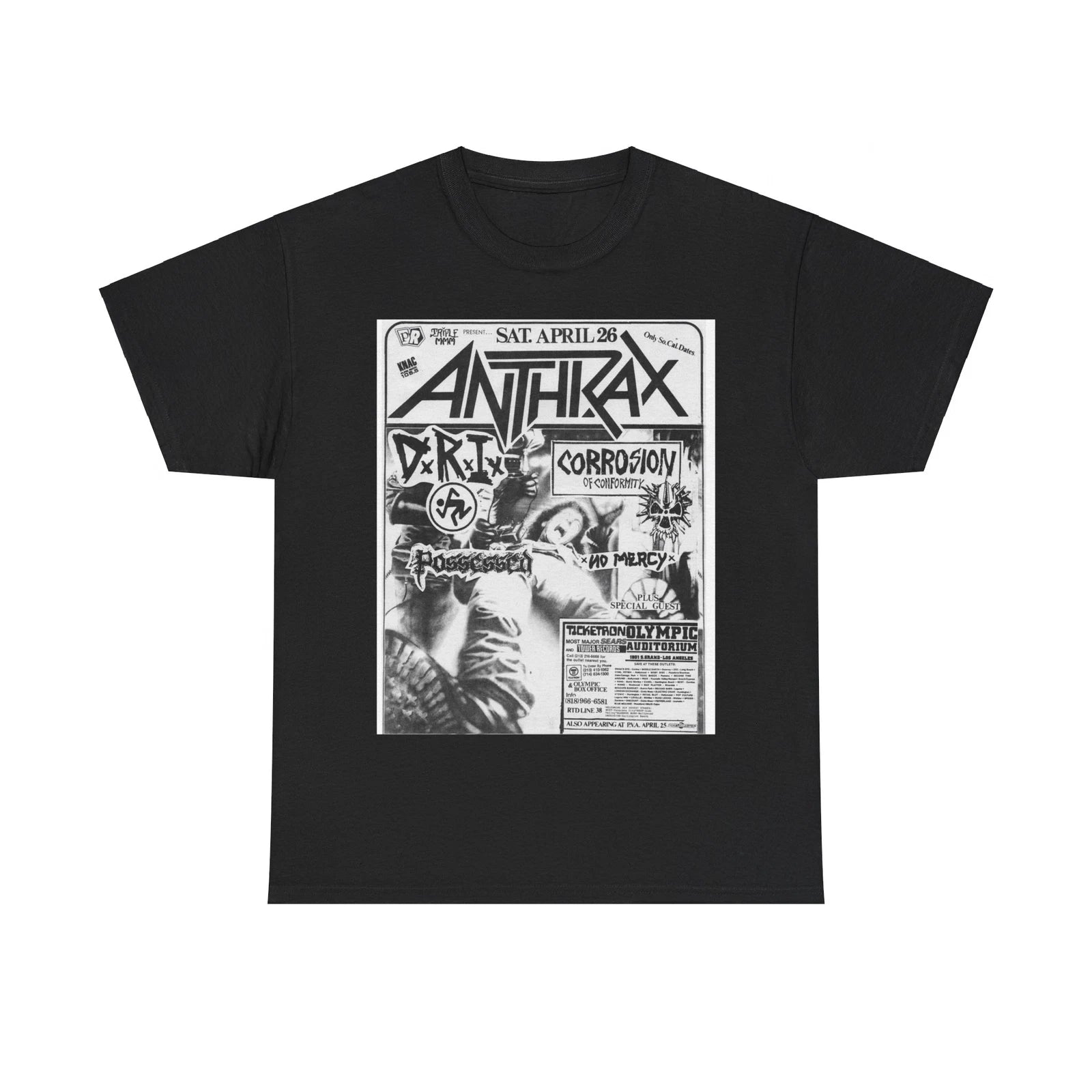 Anthrax Vintage Punk Rock Flyer Unisex Heavy Cotton Tee