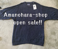 BLUE BLUE JAPAN Washi Paper Blend Knit T-Shirt Navy Blue Oversized Made in Japan