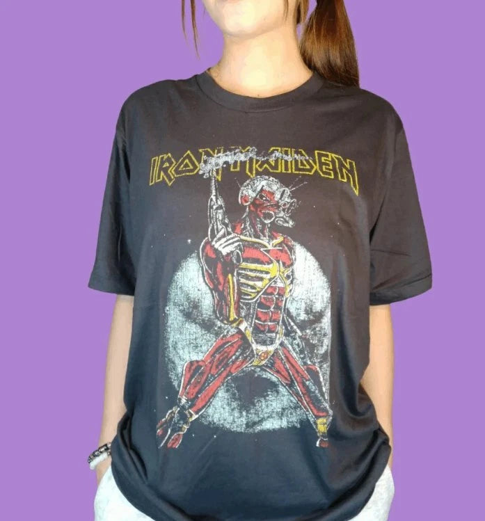 Iron Maiden 'Somewhere on Tour 87 T-Shirt  A Vintage Rock Odyssey classic Tee