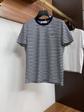 Brunello Cucinelli Men's Casual Round-Neck Short-Sleeve Striped T-Shirt