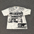 Gunsmith Cats Rally Vincent GT500 Style Muscle Car T-Shirt Baige 90s Anime Drift