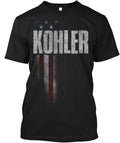 Premium Kohler Family American Flag Tee T-Shirt Made in the USA Size S to 5XL
