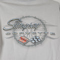 Corvette Stingray Shirt Mens Large Beige Short Sleeve Hot Rod Classic Car Chevy
