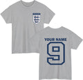 Personalised England Football T-shirt Custom Name & Age Sports Lover For Tee