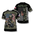 Personalized Army Veteran T-Shirt Custom Name Sleeve, US Flag Soldier Graphic Te