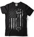 American Flag Gym and Fitness T-shirt Bodybuilding Weight Lifting Shirt