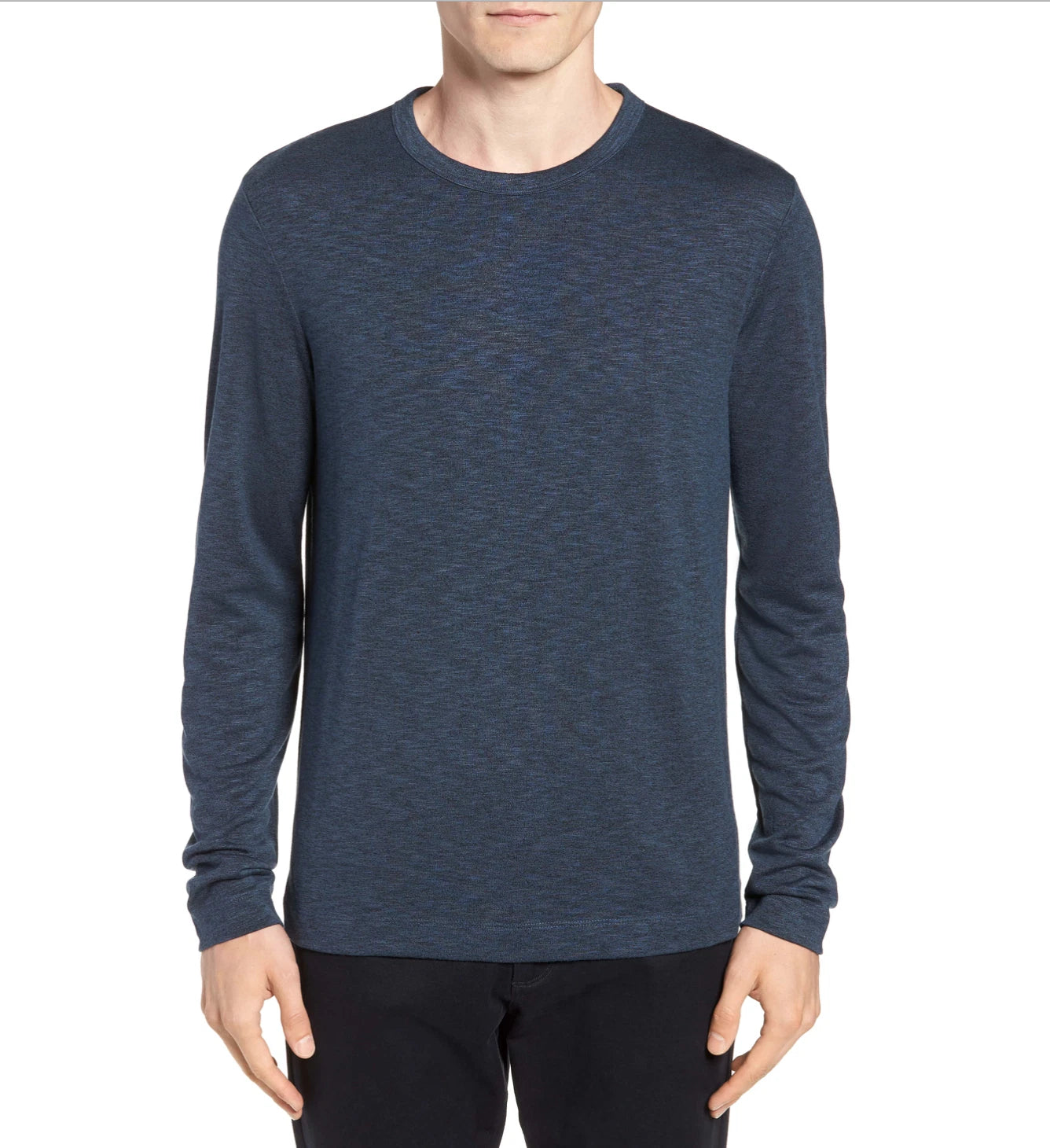 THEORY MEN'S HEATHER BLUE LONG SLEEVE GASKELL NL ANEMONE SOFT T-SHIRT TEE Sz XXL