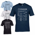 Eurofighter Typhoon Blueprint T-Shirt - Aircraft RAF FGR4 Plane Design Mens Top