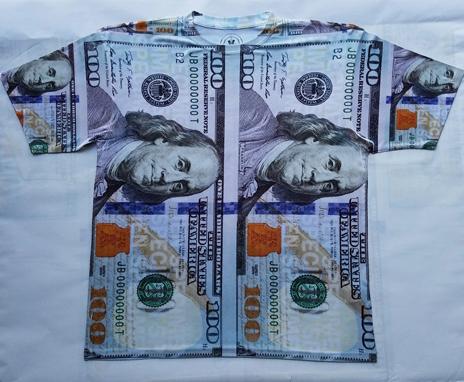 $100 Bill T Shirt  pantone powder galaxy legend bred money cash dollars