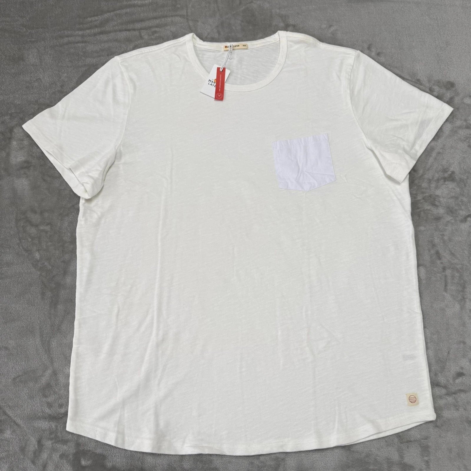 Marine Layer Heavy Slub Pocket Tee T-Shirt Mens XXL Antique Cream Soft New NWT