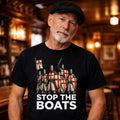 Stop The Boats UK Political Printed Black T-Shirt Tee S-2XL Novelty Tshirt Gift