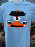 1969  race winning Ford GT40 T-Shirt Team RACING COLORS SCCA  GT Jacky Ickx