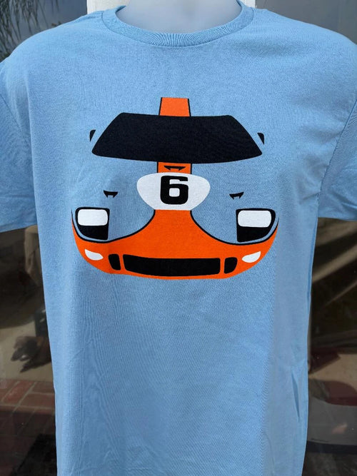 1969  race winning Ford GT40 T-Shirt Team RACING COLORS SCCA  GT Jacky Ickx